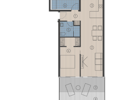 One-room apartment S204 in new building, Krilo Jesenice