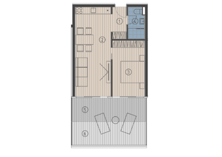One-room apartment S20 in new building, Krilo Jesenice
