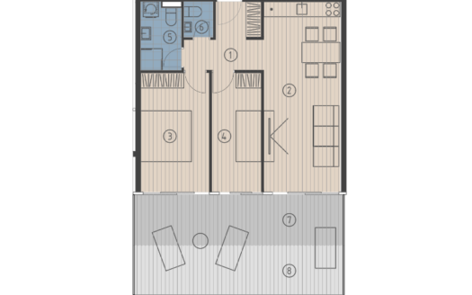 Two-room apartment S301 in new building, Krilo Jesenice