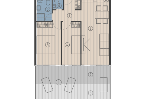 Two-room apartment S302 in new building, Krilo Jesenice