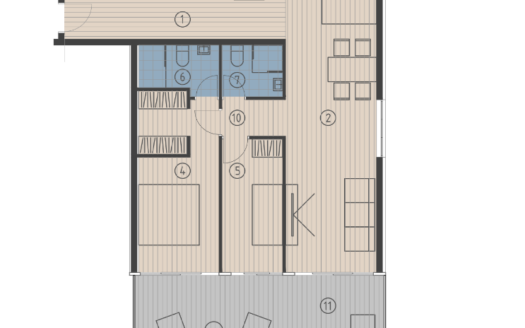 Two-room apartment S303 in new building, Krilo Jesenice