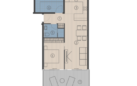 One-room apartment A04 in new building, Krilo Jesenice
