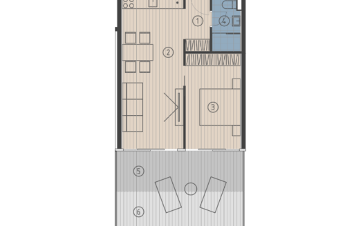One-room apartment S101 in new building, Krilo Jesenice