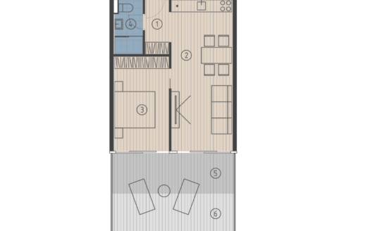 One-room apartment S103 in new building, Krilo Jesenice