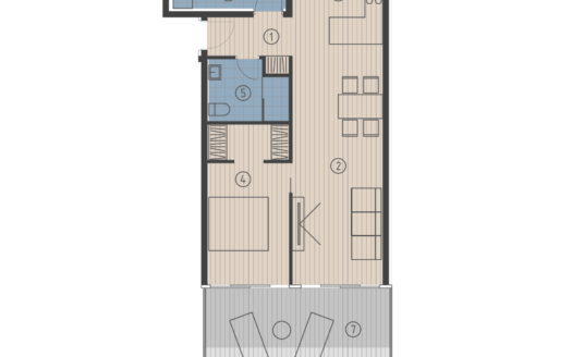 One-room apartment S104 in new building, Krilo Jesenice