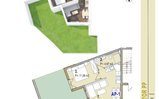 Excellent one-bedroom apartment on the first floor of a beautiful new building, Podstrana